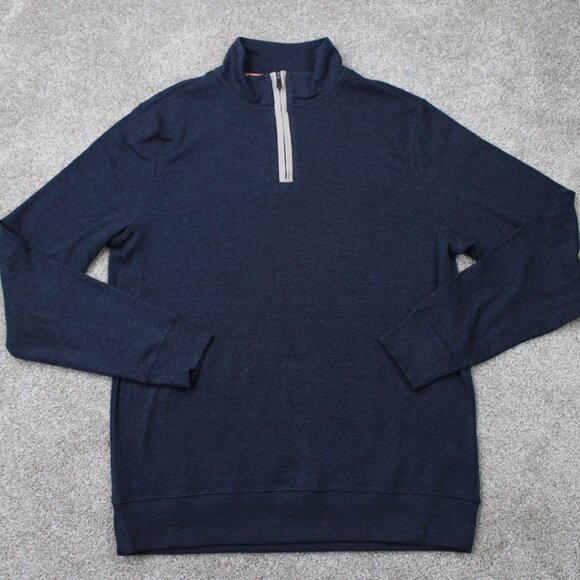 The Normal Brand Sweatshirt Men Small Blue 1/4 ZIp Puremeso L/S Pullover Sweater - Picture 1 of 13